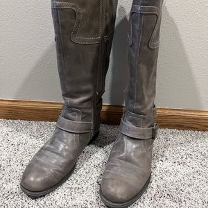 Baretrap taupe tall calf boots size 8